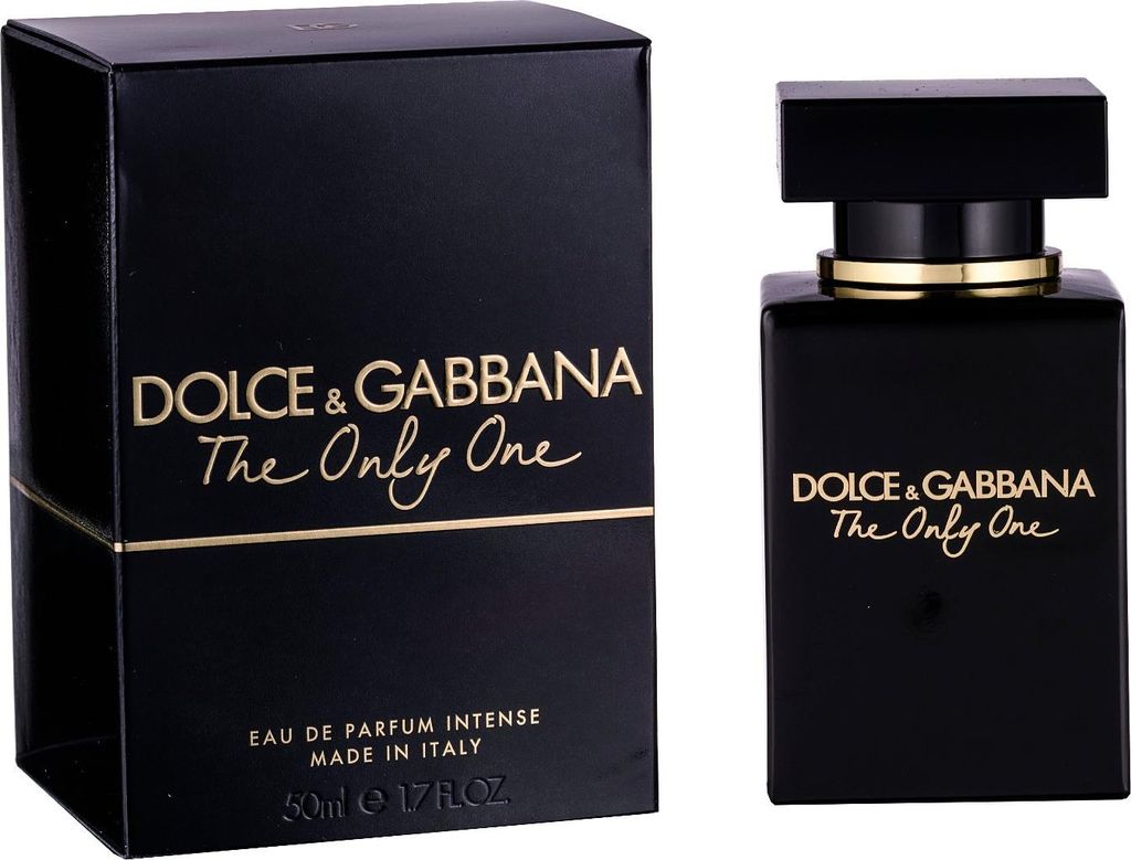 A black perfume bottle and its packaging are displayed against a white background.