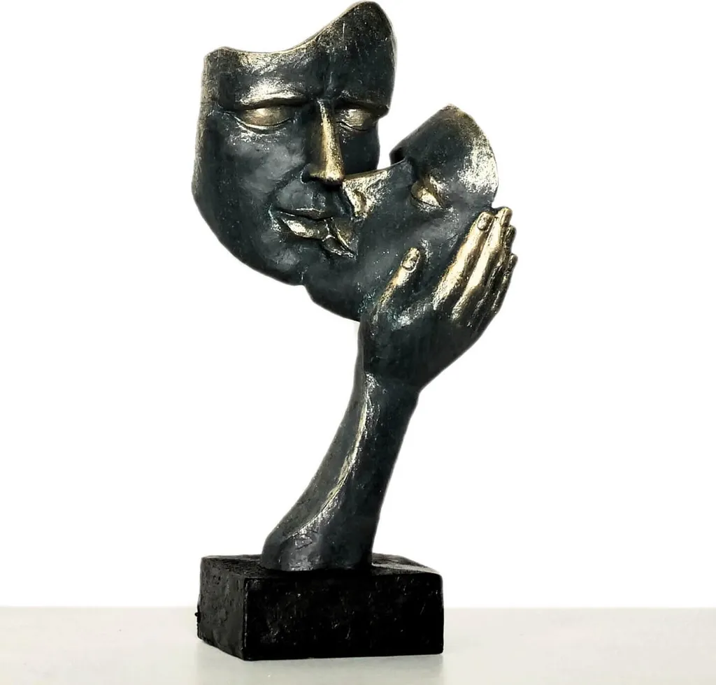 Figura Decorativa Moderna Volto Mani - Soprammobile Moderno in Offerta