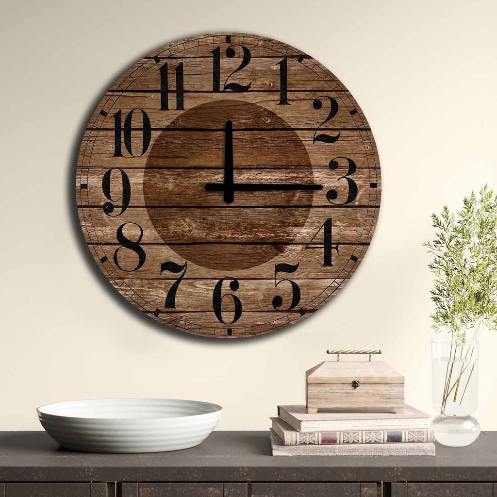 Opviq, 5050MS-037, Wanduhren, Mehrfarbig, MDF, 50 x 50 cm