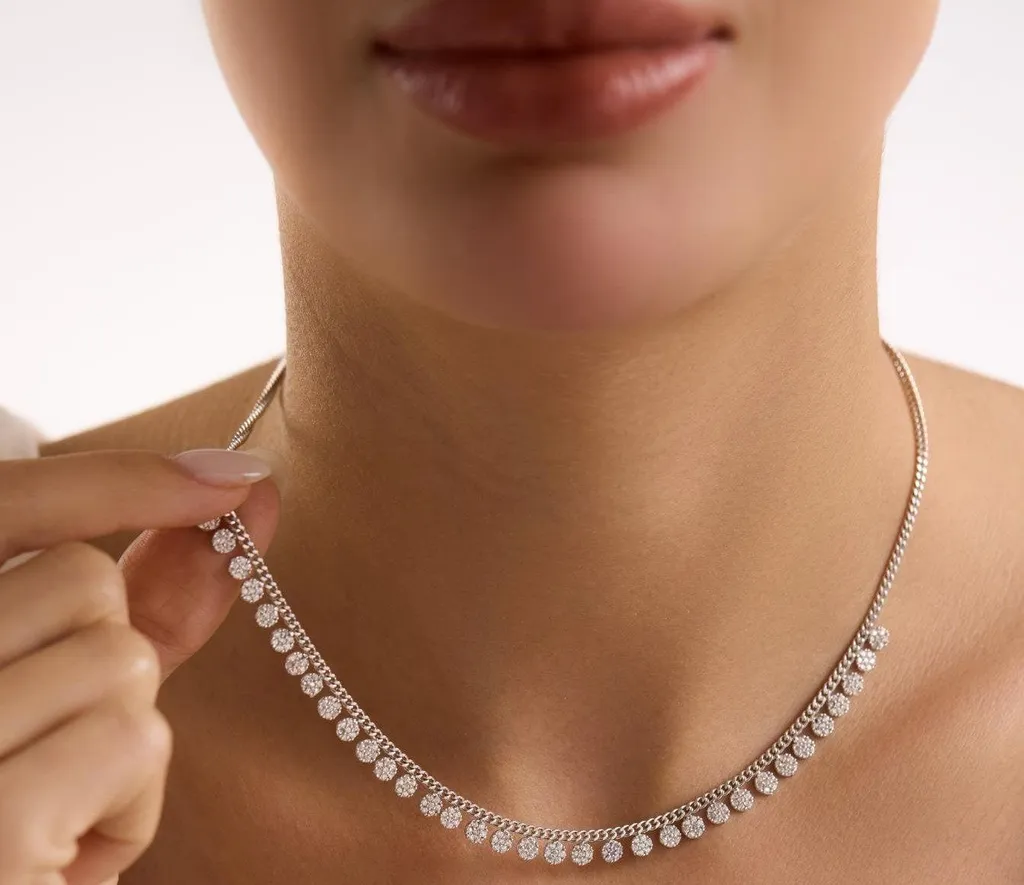Collier Argent 925 Anti-Ternissement avec Zircone pour Peau Sensible