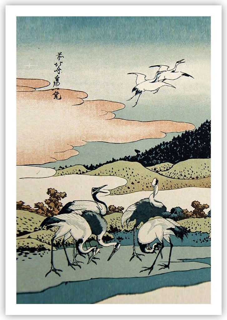 Poster - Poster ohne Rahmen - Japan Kraniche Bild - 70x100 Produktbild 