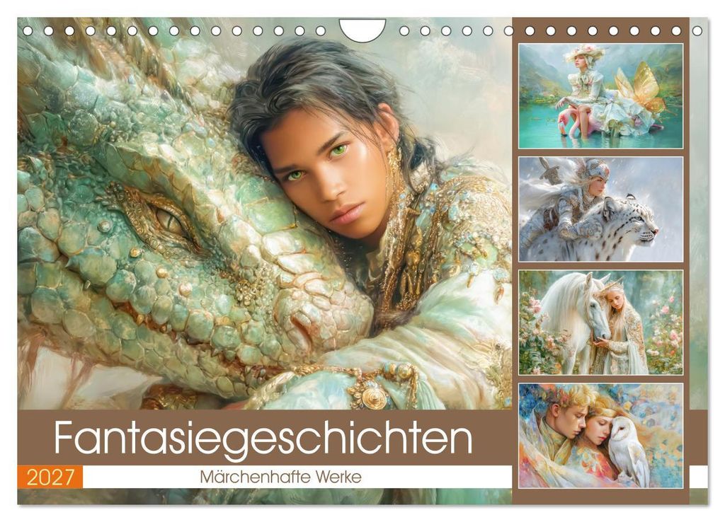 Fantasiegeschichten - Märchenhafte Werke (Wandkalender 2027 DIN A4 quer), CALVENDO Monatskalender