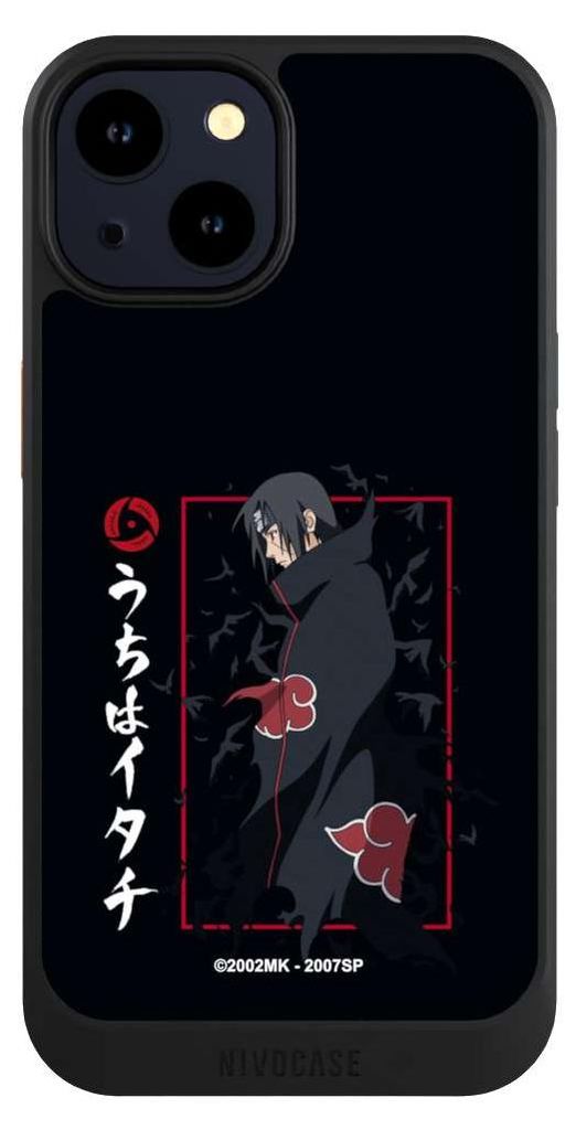 NIVOCASE Hülle für Apple iPhone 14 Handyhülle NIVOcore Case Schwarz Naruto Shippuden Offizielles Lizenzprodukt Itachi Uchiha