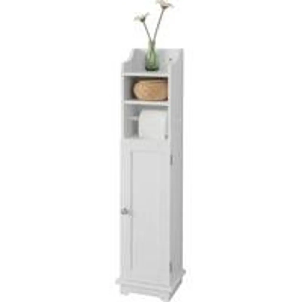 Meuble de salle de bains MDF blanc 23 x 18 x 100 cm à étagères