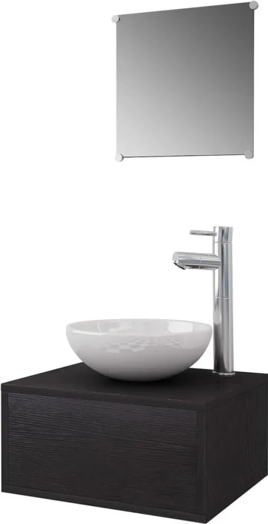 Rénovez votre salle de bain : meuble vasque et robinet noir tout-en-un