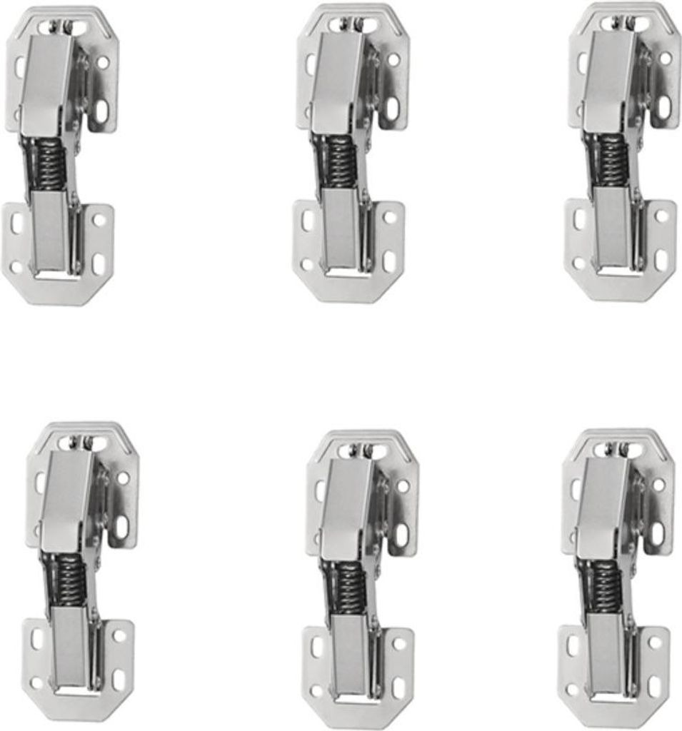 INF 3-Zoll-Scharniere aus Edelstahl mit Eisenschrauben - 6er-Set, Brückenform, 90-Grad-Öffnung