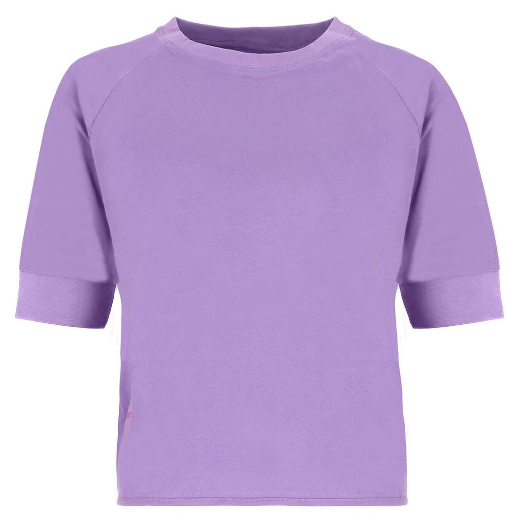 Wattlöper Damen Shirt mit 3/4 Arm und Rundhalsausschnitt - Unifarbenes Shirt aus Baumwolle in Lavendel-Flieder Größe 4XL