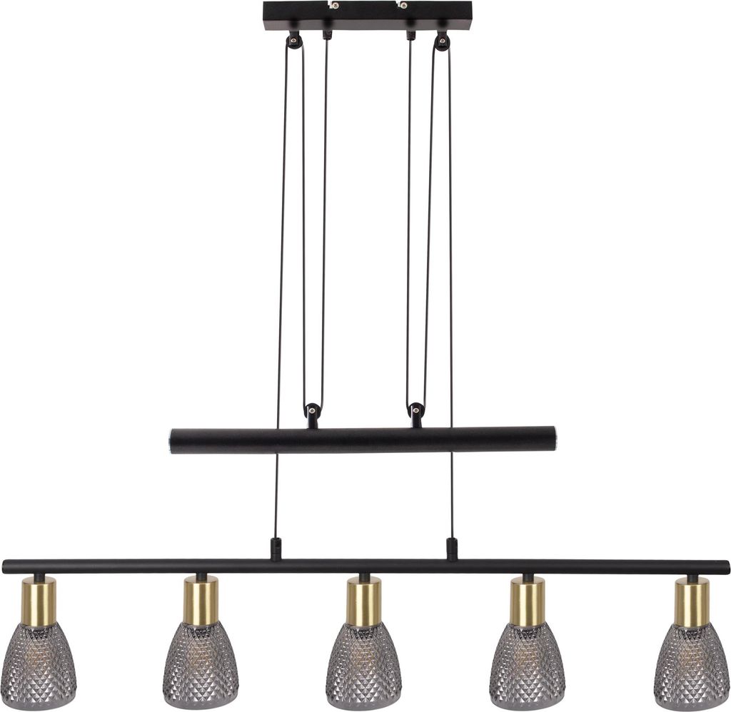 Näve Leuchten 5er Spot Gegenzugpendelleuchte "LINDITA" L: 82cm 5er Spot Gegenzugpendelleuchte "LINDITA" L: 82cm Pendelleuchte - 5er Spot Gegenzugp...
