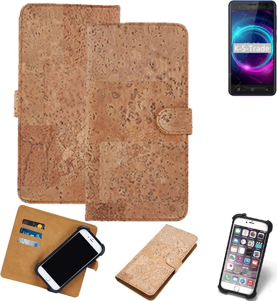 K-S-Trade Hülle kompatibel mit BQ Mobile BQ-5046L Choice LTE Kork Handyhülle Cover Schutzhülle TPU Case Bumper in Hellbraun, (1x)