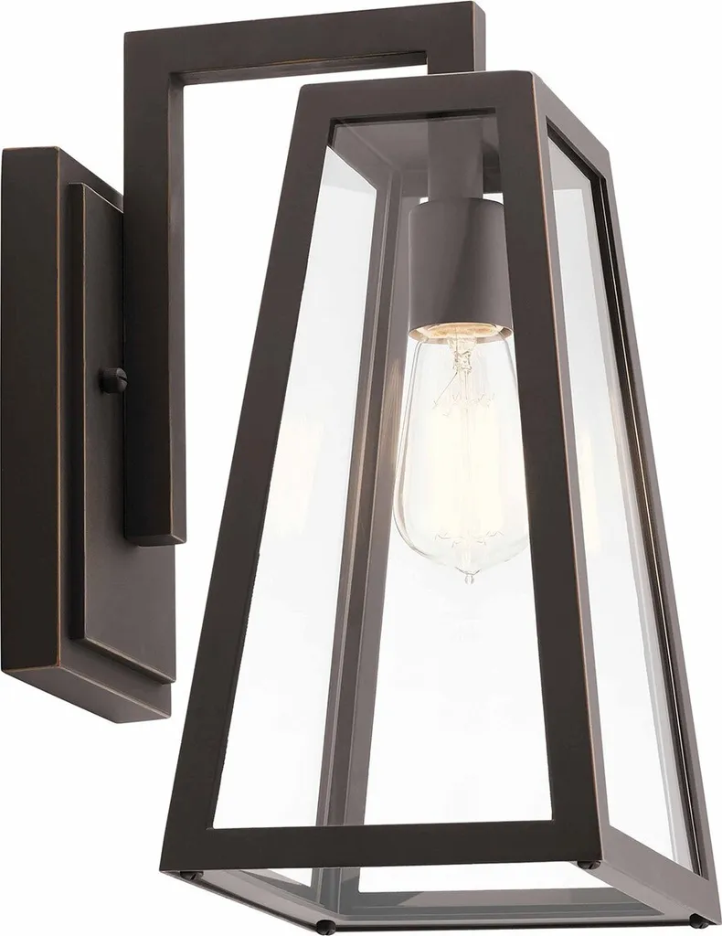 Lanterne murale extérieure Delison en bronze et aluminium IP44 35cm