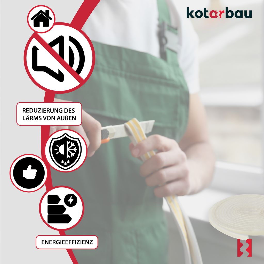 KOTARBAU® 2 St. Dichtungsband Schaumstoff 5x9 mm x 3m dünn Produktbild 5