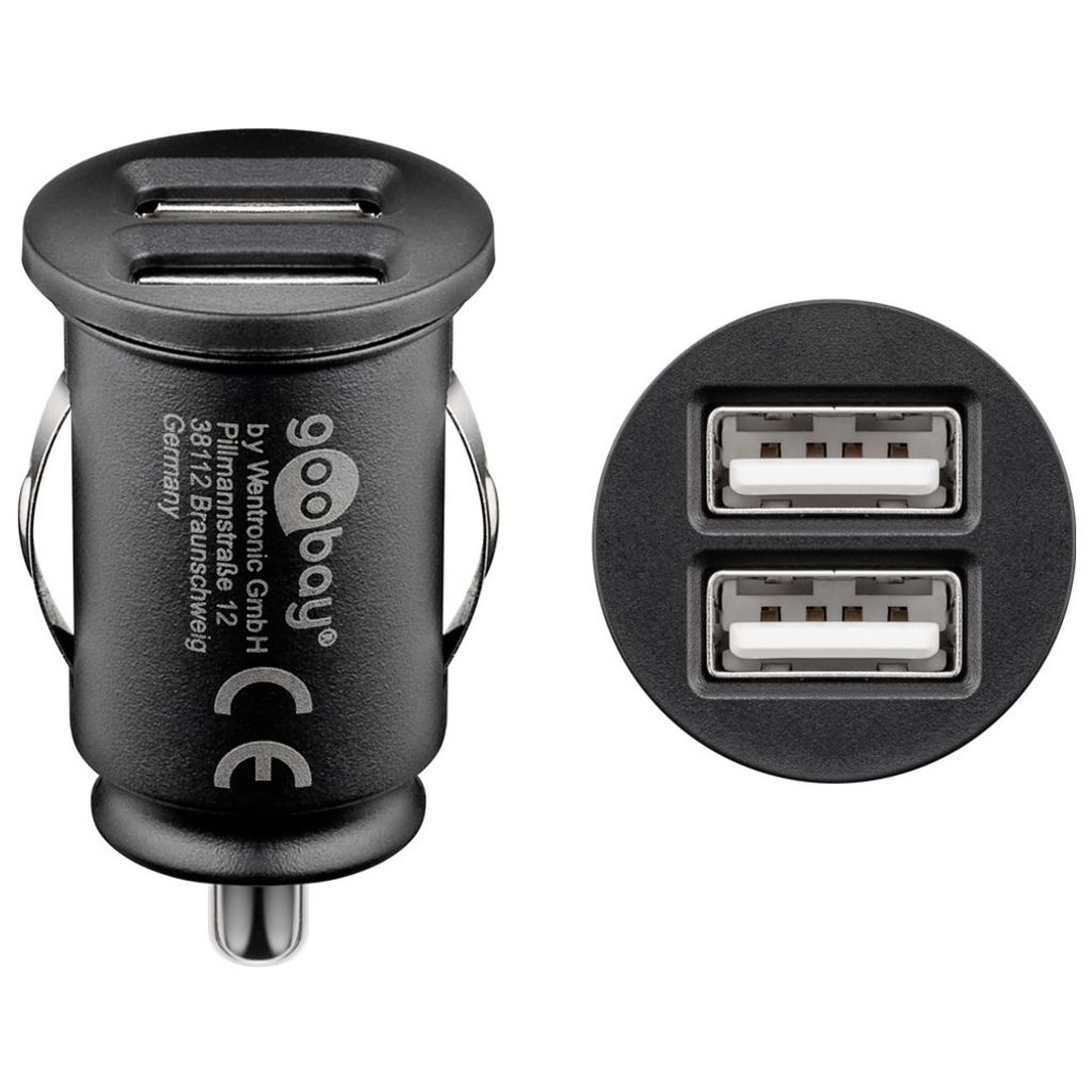 Dual-USB Auto Ladegerät mit zwei USB-Ports (schwarz, max. Produktbild 