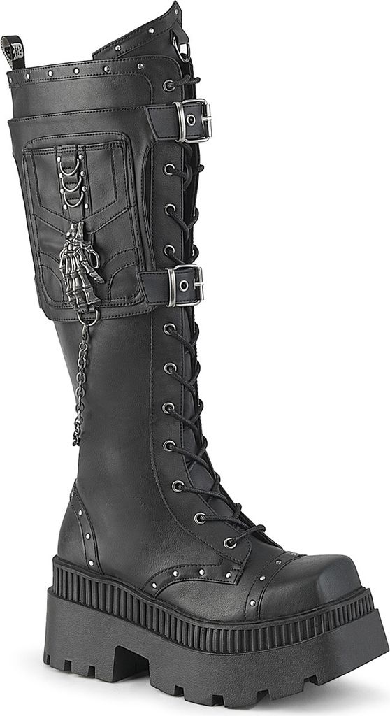 WRATH-205 Damen Boots von DemoniaCult, Schwarz EU 38, US 8