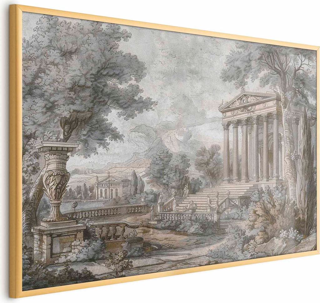 Posterpapier Poster - Temple on the Hill - Grrchitecture in Muted Tones 42x29.7 cm Landschaften c-H-10027-ao-a