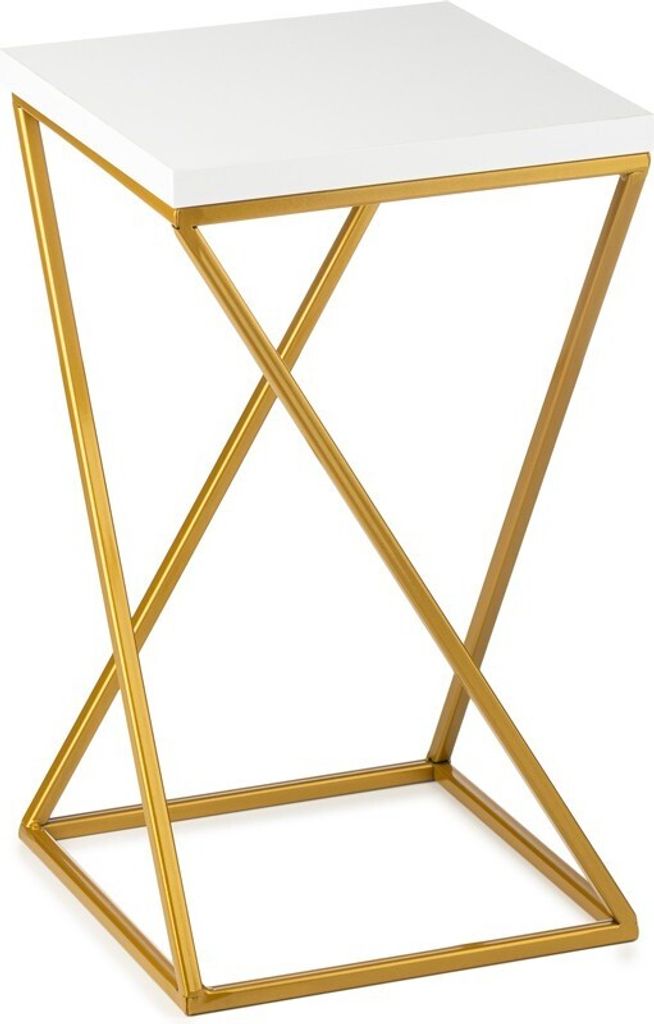 HowHomely Modern Pflanzenständer, Blumenhocker aus Metall Gold 40 cm Höhe - Blumenständer für das Haus