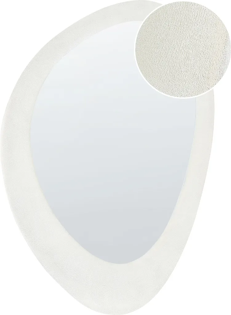 Miroir de Chambre 60x90 cm Velours Blanc pour Maquillage et Habillage
