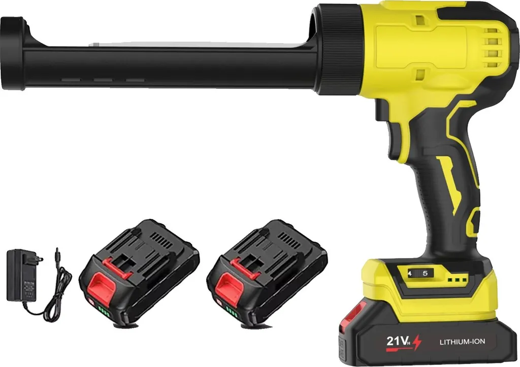 Pistolet à mastic électrique LED avec 2 batteries et débit réglable 6v