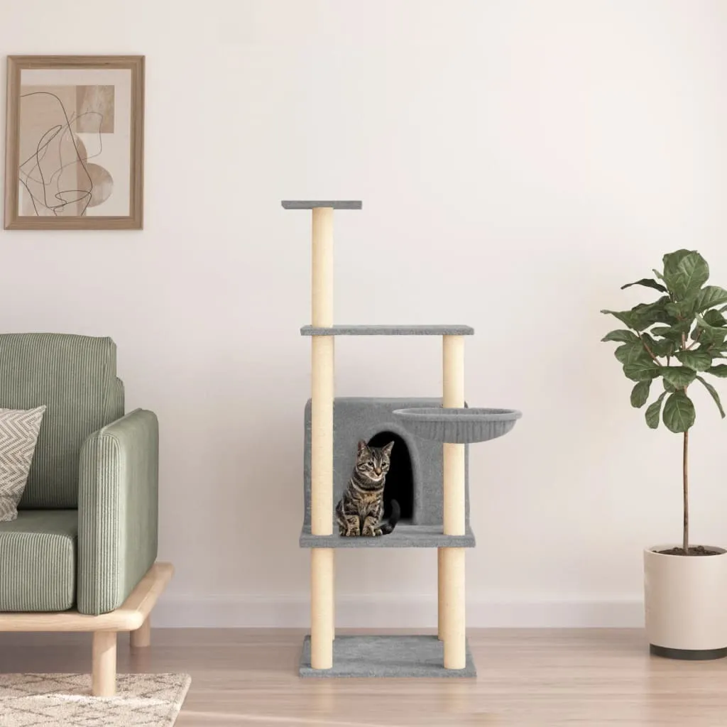 The Living Store Graffiatoio in sisal Grigio chiaro 132 cm
