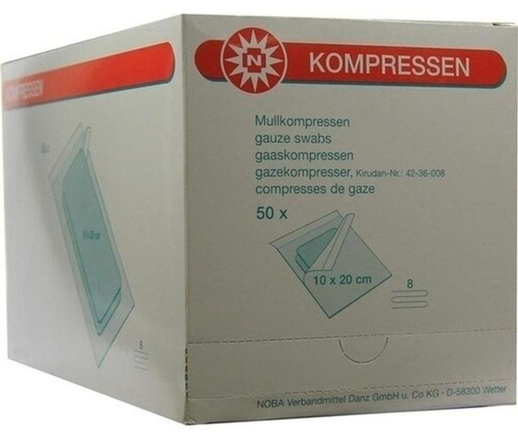 NOBA Compresses de gaze stériles 8 plis 50 x 2 pièces 10 x Image du produit 