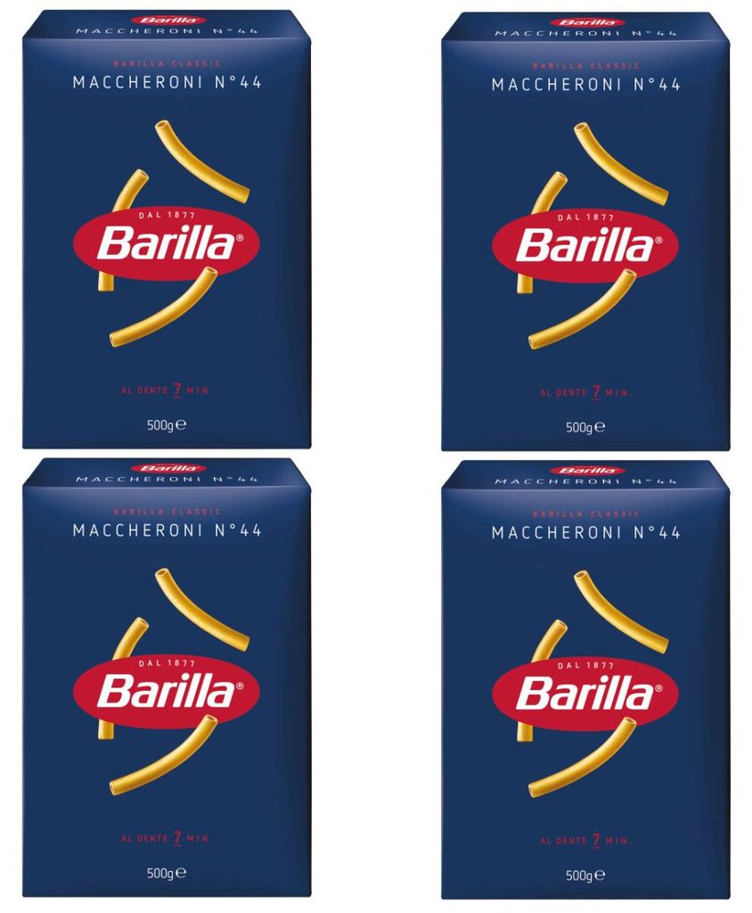 Barilla Nudeln Maccheroni Nummer 44 Hartweizennudeln 4er Produktbild 
