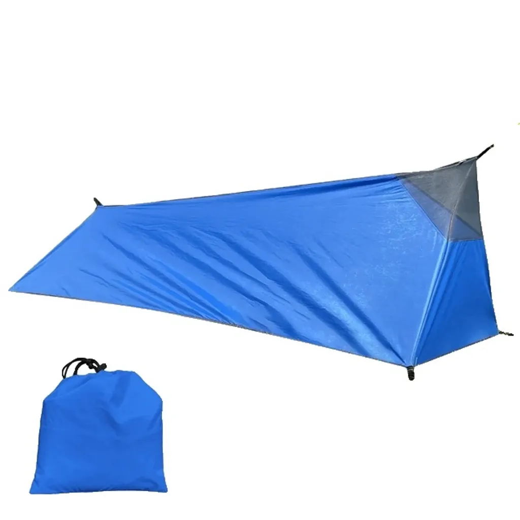 Tente de trekking pour randonneur itinérant - Modèle bleu ultra-compact