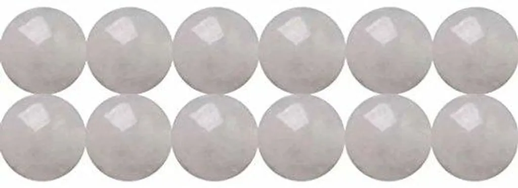 Collier pierres naturelles en jade blanc perles 8mm 38cm haut de gamme
