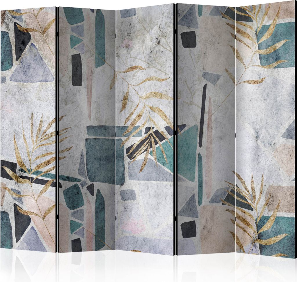 Neuheit! Dekorativer Paravent Raumteiler Trennwand Foto-Paravent Spanische Wand XXL MOSAIK PALMWEDEL 225x172 cm f-C-0466-z-c