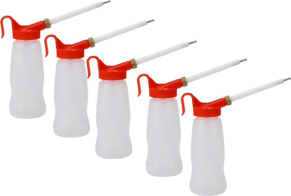 5 Stück Ölspender Spitze Düse Pistole Typ Flasche Nähmaschine Öler Schmiermittel Zubehör 180 ml