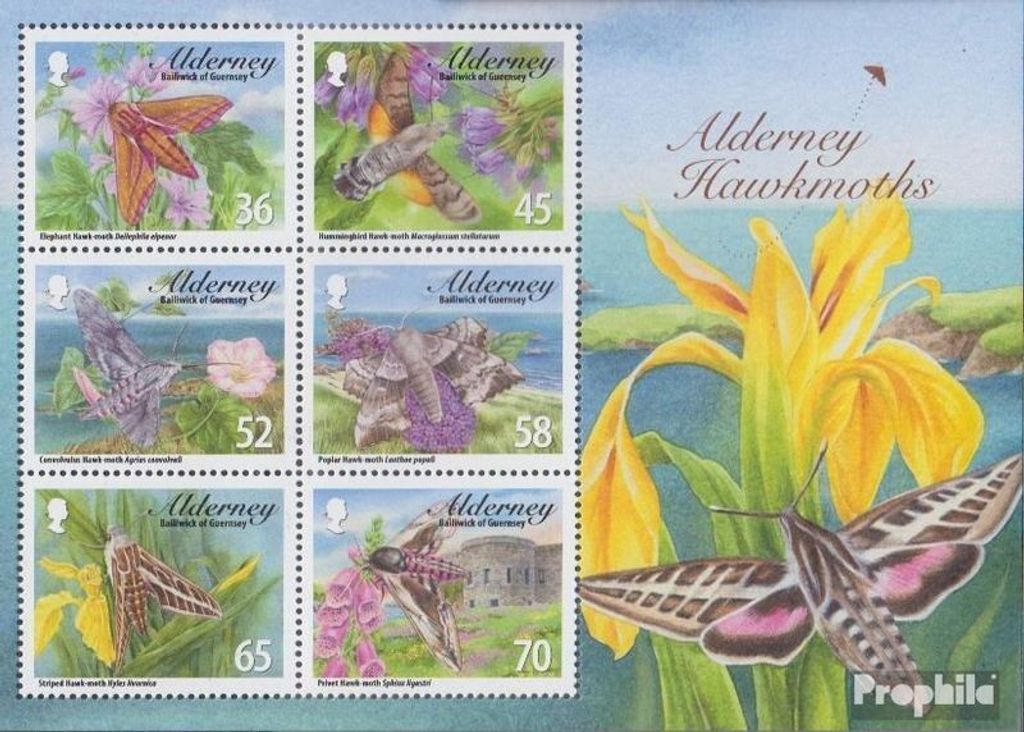 Briefmarken GB - Alderney 2011 Mi Block28 (kompl.Ausg.) postfrisch Schwärmer