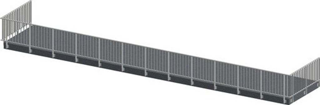 Pertura Geländerset Triton U-Form Aluminium anthrazit Seitenmontage 17 m