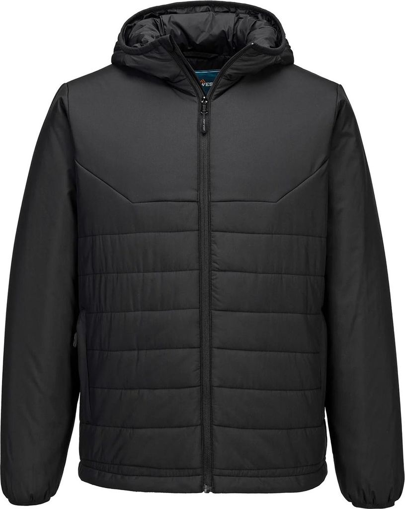 Portwest - "Professional" Steppjacke für Herren, mit Kapuze, Isoliert RW11024 (XXL) (Schwarz)