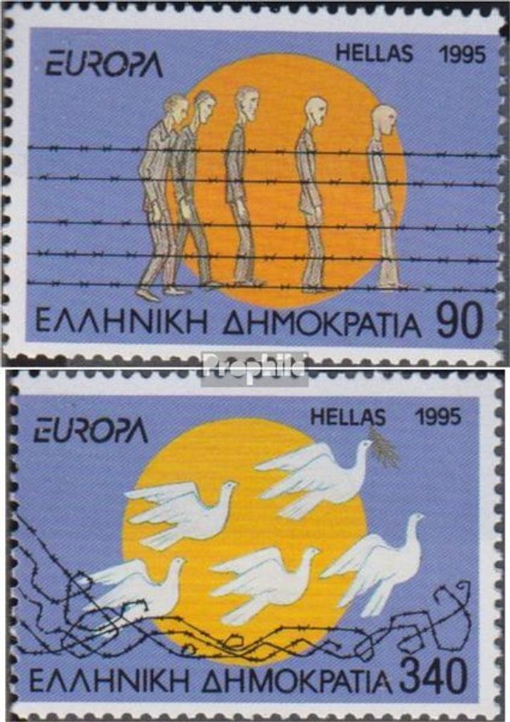 Briefmarken Griechenland 1995 Mi 1874A-1875A (kompl.Ausg.) postfrisch Frieden & Freiheit