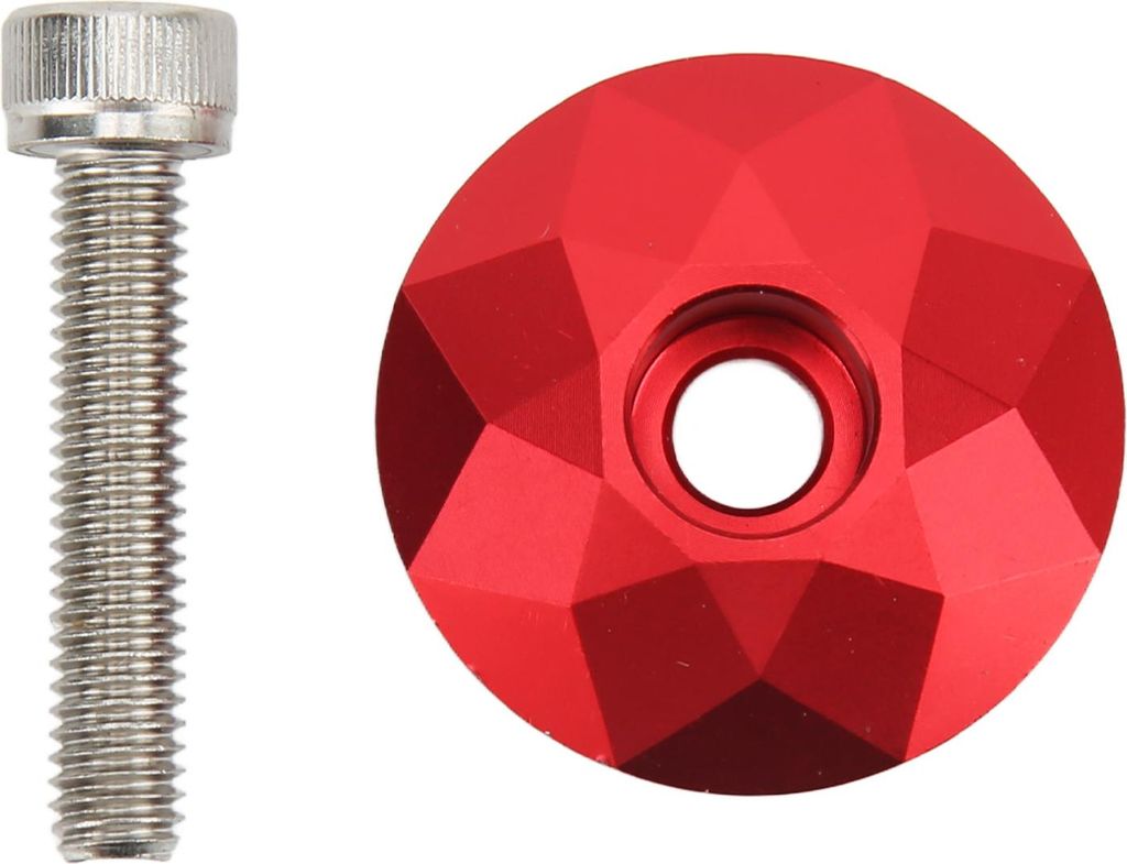 CANSUCC Aluminiumlegierung Fahrradvorbau Obere Abdeckung Druckbeständiges Headset mit Schraube zum Radfahren Rot