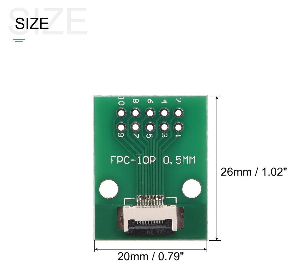 2 Stš¹ck FPC FFC PCB Konverter Steckerplatine 10P 0.5mm auf Buchsenseite 1mm Rš¹ckseit auf DIP 2.54 mm fš¹r LCD 3D Drucker DVD TV Laptop Audio