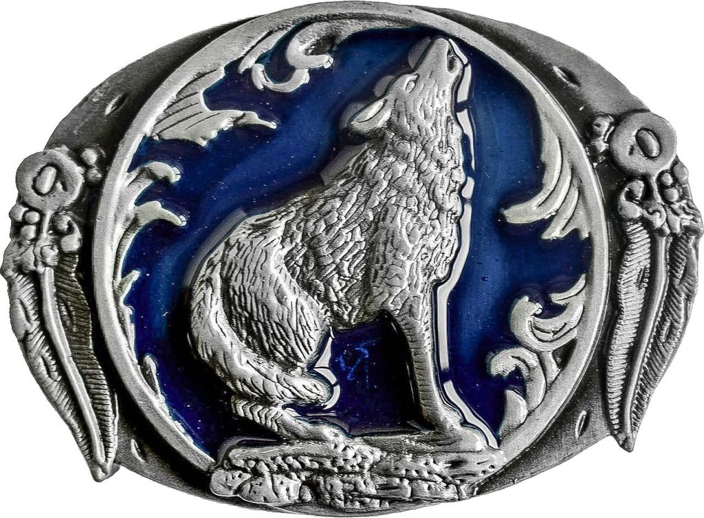 Western Buckle Gürtelschnalle Biker Cowboy »GS-425« Wolf