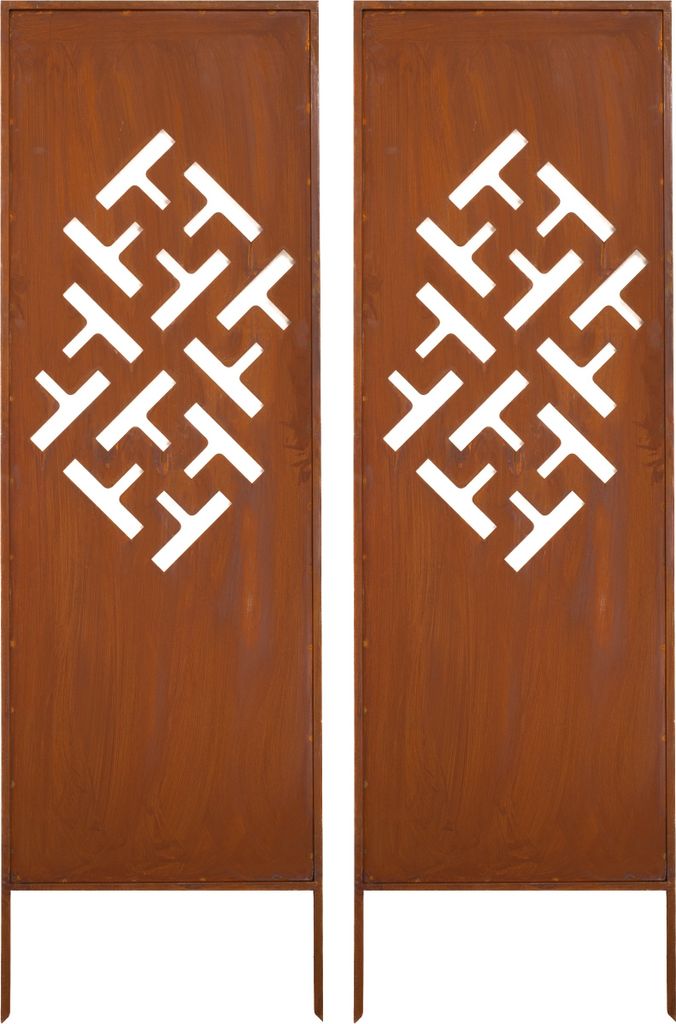 Sichtschutz Metall 2x - 160 cm x 50 cm - Edelrost - Produktbild 