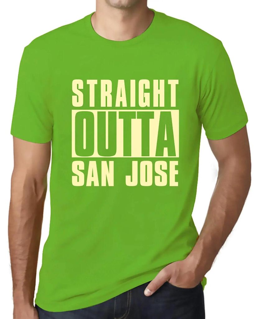 Herren Grafik T-Shirt Straight Outta San Jose Öko-Verantwortlich Vintage Jahrgang Kurzarm Lustige Druck Geburtstag Geschenk Mann