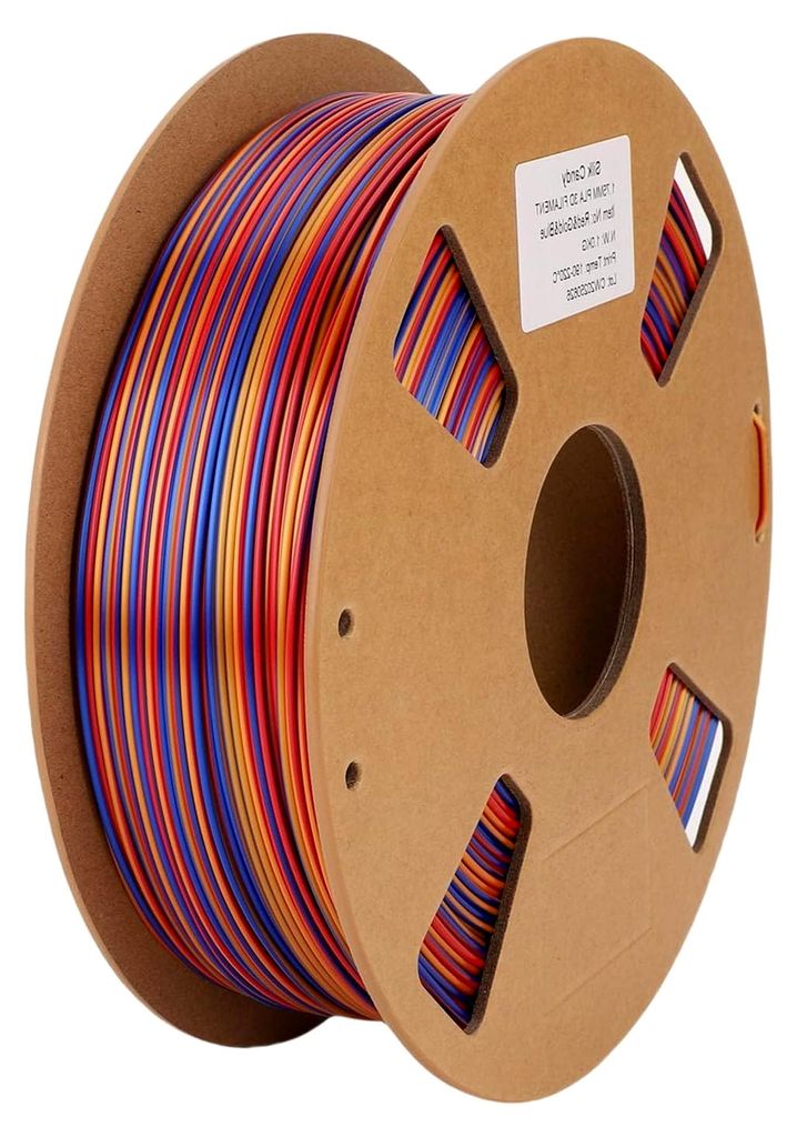 PLA-Filament 1,75 mm, Seide 3-in-1 Regenbogen-Rot-Gold-Blau, kg-Rolle für 3D-Drucker, hohe Festigkeit, präzises Drucken, abbaubares Material