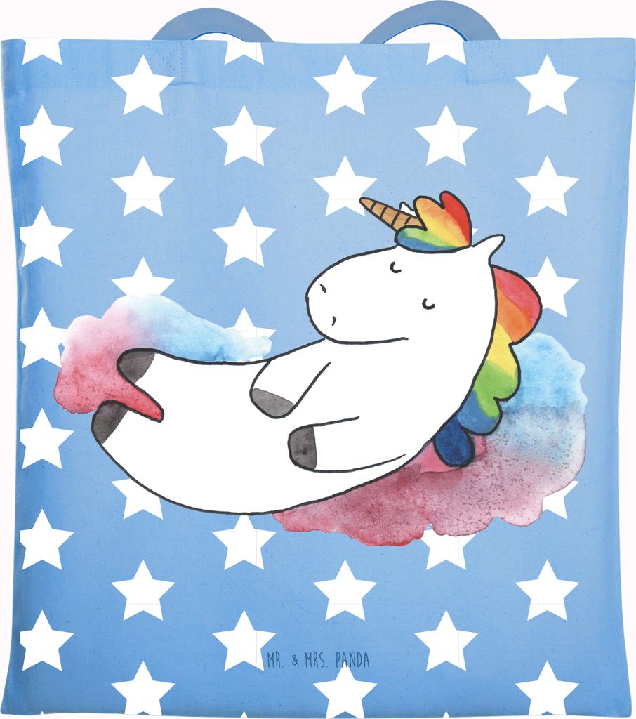 Mr. & Mrs. Panda Uni Tasche Einhorn Wolke 7 - Sky Blue - Geschenk, Menschen, Laptoptasche, Witzig, Unicorn, Verliebt, Stoffbeutel, Tote Bag, Lustig...