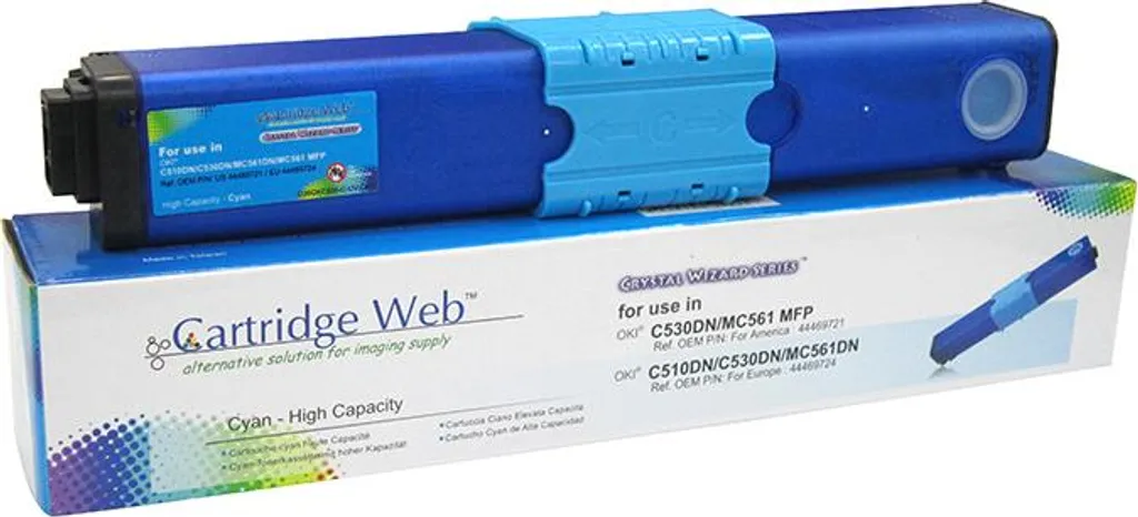 Toner Cyan 44469724 pour OKI C510 rendu éclatant et haute densité