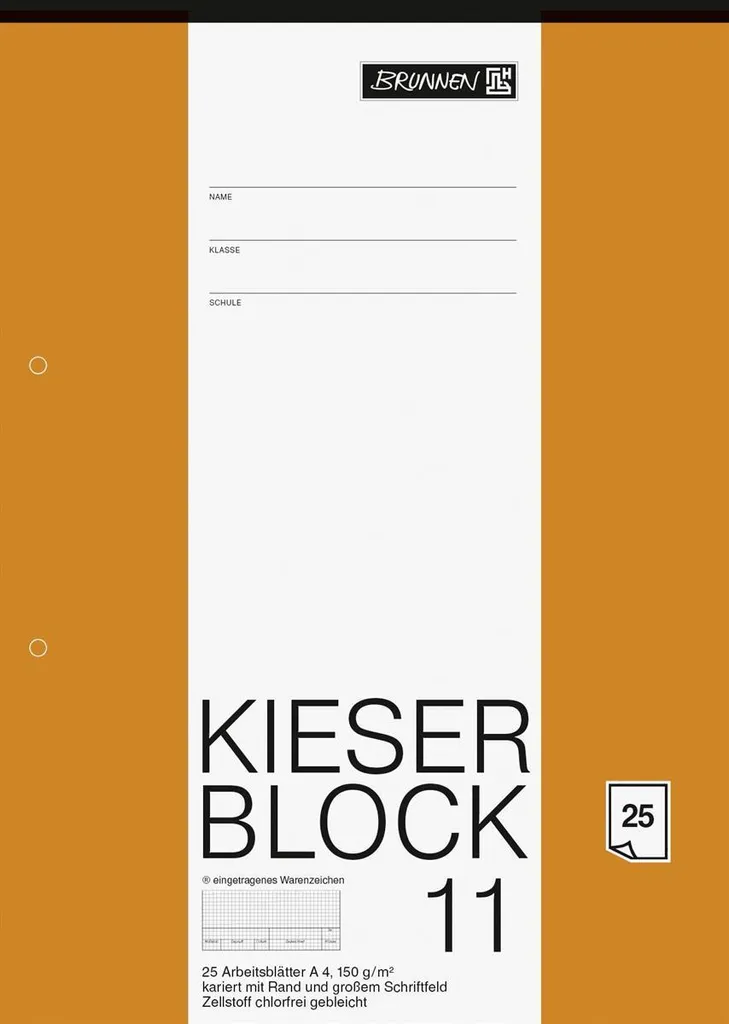 Bloc Kieserblock A4 BRUNNEN 1042235 - Papier 150g 25 Feuilles Qualité