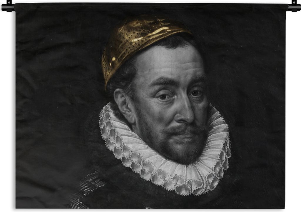 MuchoWow Wandteppich Wandbehang Wilhelm von Oranien - Adriaen Thomasz - Gold 150x112.50 cm Tapisserie Dekoration Wandtuch - Wanddecke - Wandteppiche