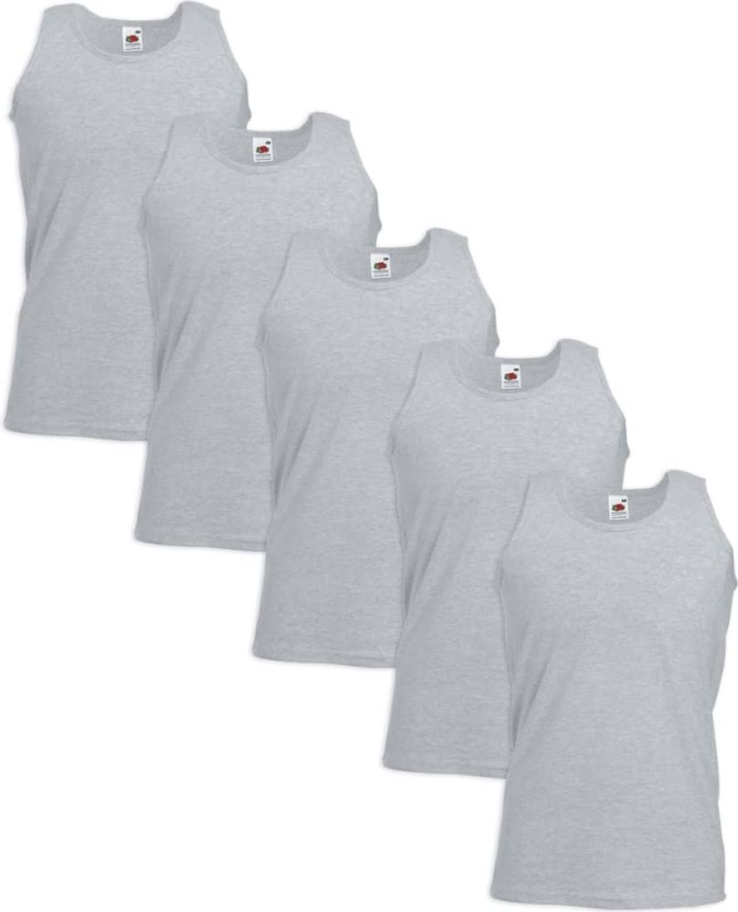 Fruit of the Loom Valueweight Muskelshirt 5 Stk. Baumwolle Grau L