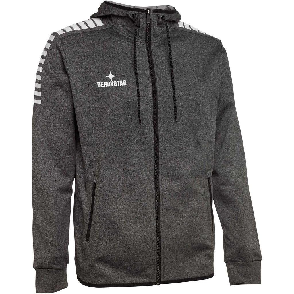 DERBYSTAR Primo Kapuzenjacke, Gr.164, grau schwarz