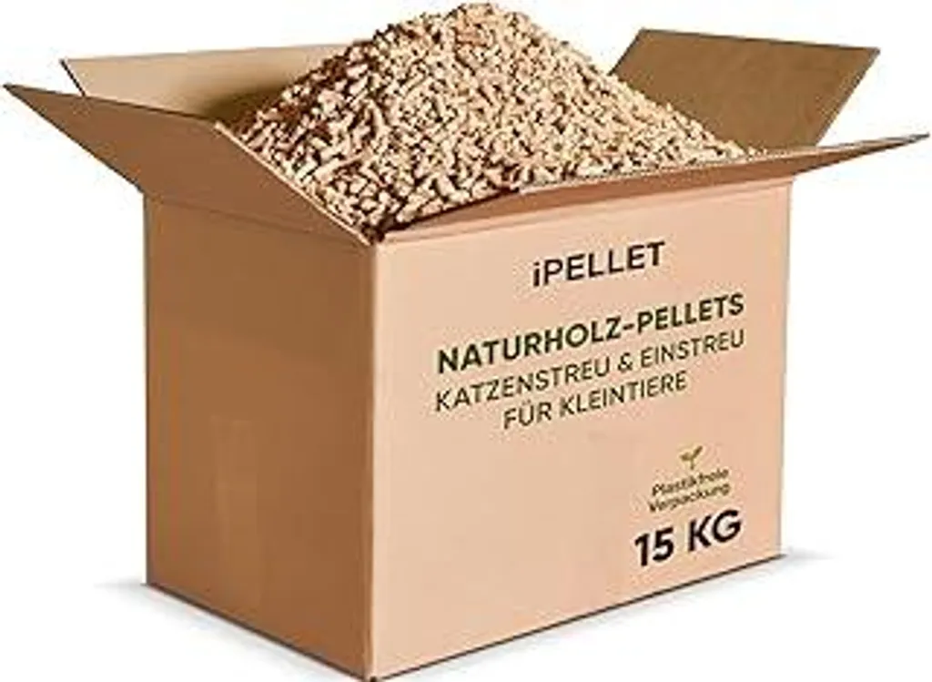 Pellet di Legno Naturale per Animali 15kg - Alta Capacità Assorbente