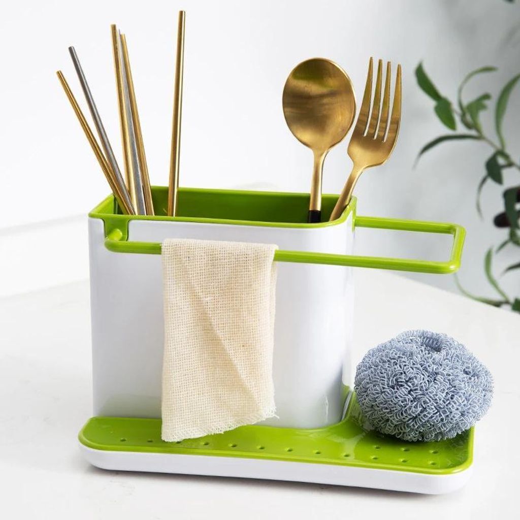 am neuesten Küche Sink Organizer Rack Utensil Holder Drainer Storage Rack Sponge Holder Drain Sink Box Küche Accessories 1 Pcs (Grün, der/die/da...