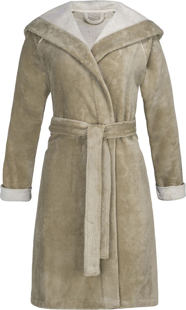 Esprit Damenbademantel Cosy Farbe mocca Größe 32/34 Produktbild 
