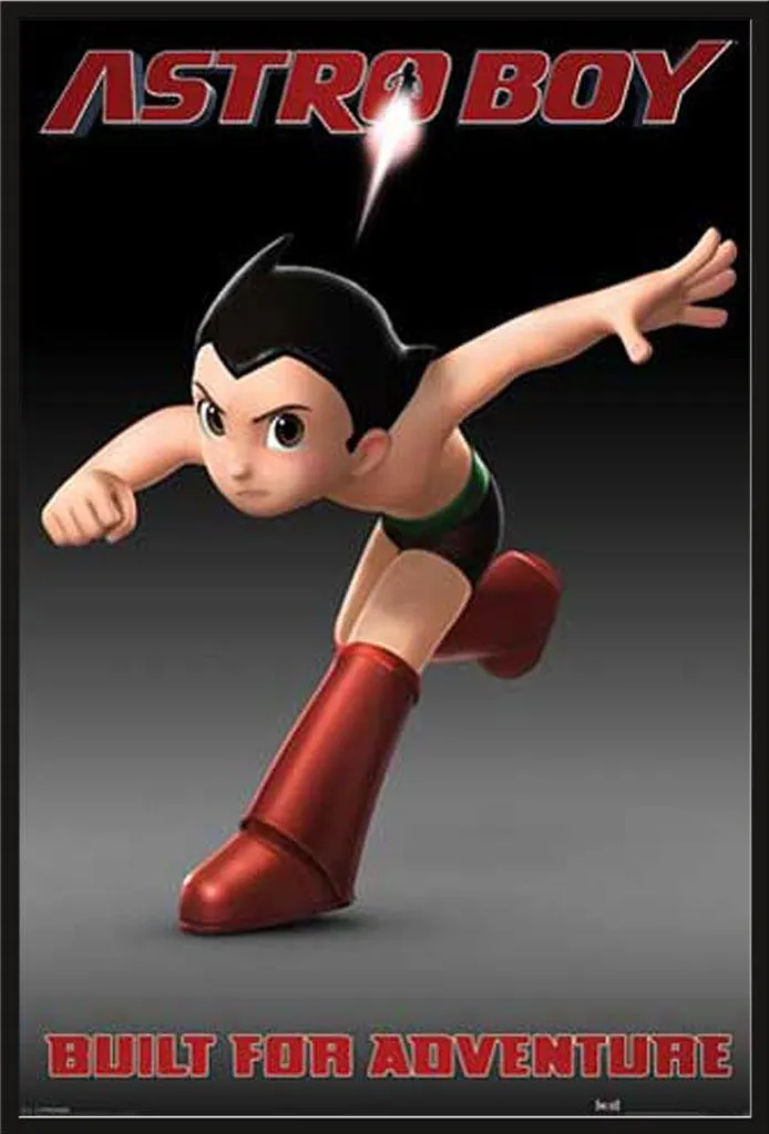 Poster Manga Astro Boy sous cadre Shinsuke Maxi noir décoratif 61x91 cm