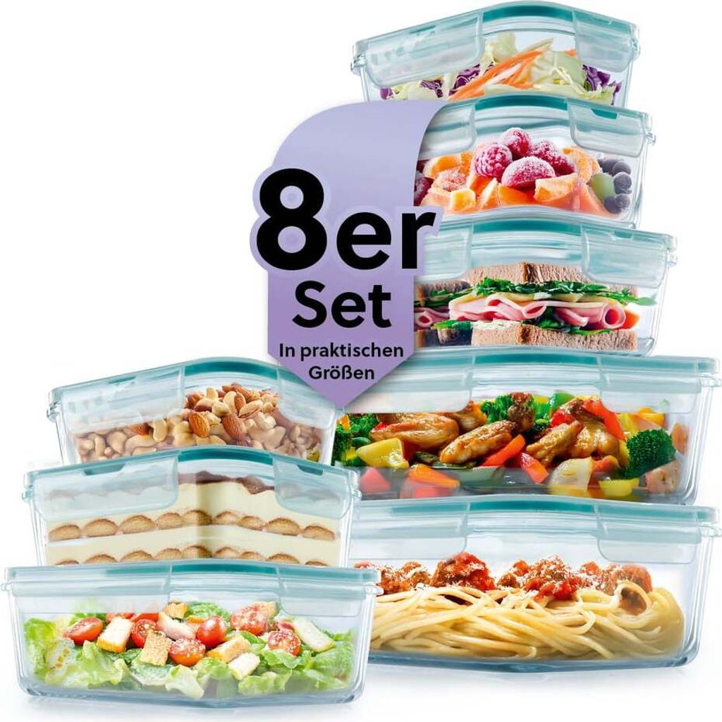 GOURMETmaxx Glas Frischhaltedosen Klick-it 8er Set Produktbild 1