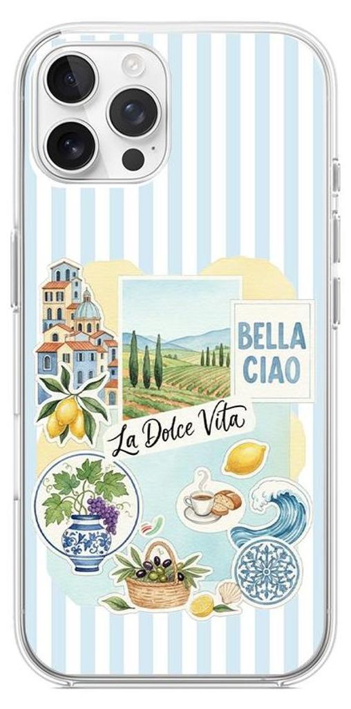 Hartschalenhülle für das iPhone 12 Pro, kompatibel mit MagSafe, transparent, Urlaub in Italien, italienische Spezialitäten, La Dolce Vita